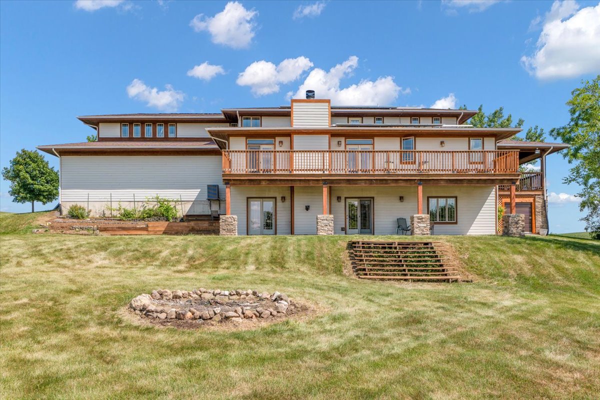 Rear elevation showing the walkout lower level